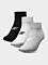 H4L22-SOD303 COLD LIGHT GREY MELANGE+WHITE+DEEP BLACK Ponožky