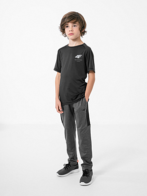 HJZ22-JTSMF002 DEEP BLACK Detské športové tričko