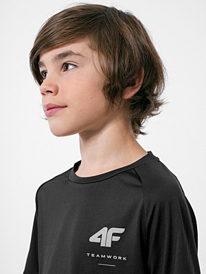 HJZ22-JTSMF002 DEEP BLACK Dětské sportovní tričko