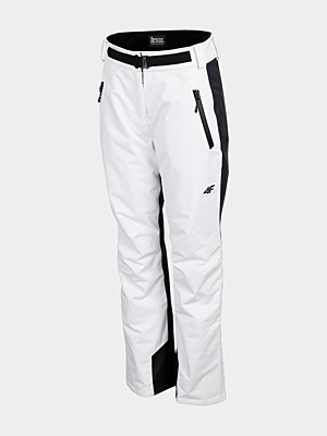 H4Z22-SPDN006 WHITE Dámske lyžiarske nohavice